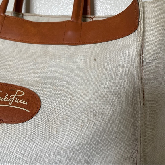 Emilio Pucci Vintage Book Bag Canvas Tote - Picture 3 of 9